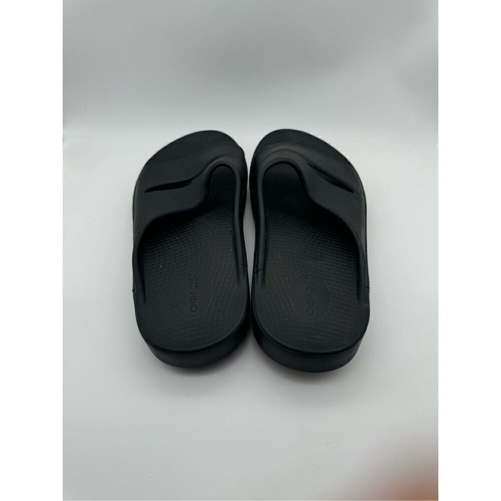 Oofos Ooahh Luxe Unisex Black Slide Sandals size M12-W14‎ - Picture 4 of 6